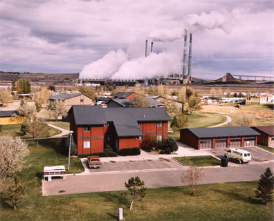 Colstrip Montana Company Houses, Power Plant and Coal Strip-Mine